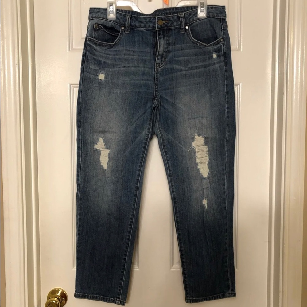 Jennifer Lopez Distressed Boyfriend Jeans